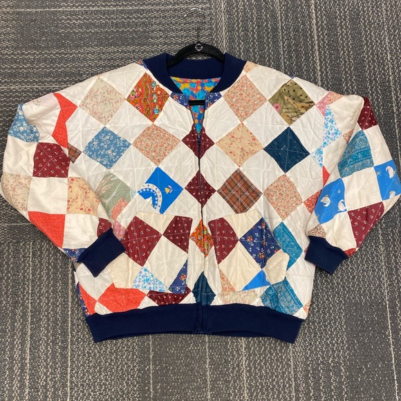 Vintage Jackets & Blazers - Vintage 80’s Handmade Quilted Bomber Jacket Rare!